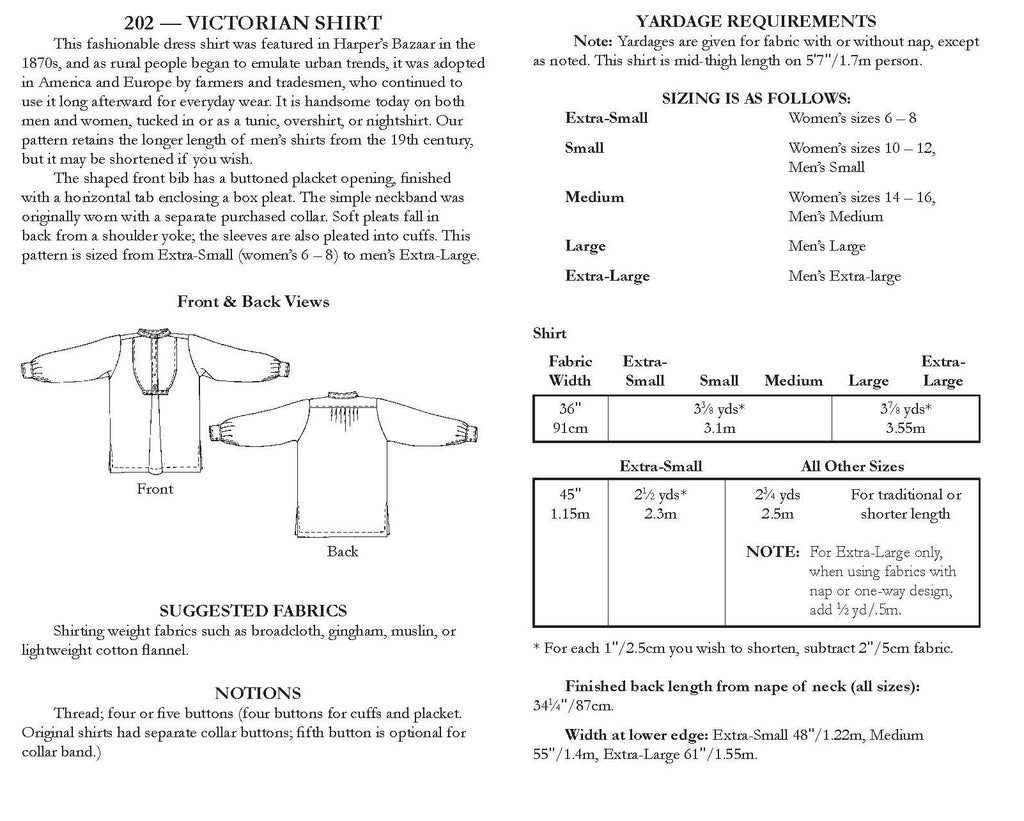 202 Victorian Shirt – Folkwear
